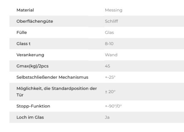 Messing Türbeschlag Scharniere für Schwingtür Glastür Pendeltür geschliffen K320